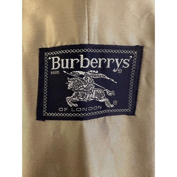 Mob Boss VTG Men's Burberry Trench Coat/ Plaid Wool Liner/ Collar Size 40 Short - Picture 5 of 13